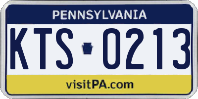 PA license plate KTS0213
