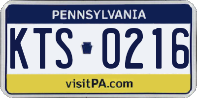 PA license plate KTS0216
