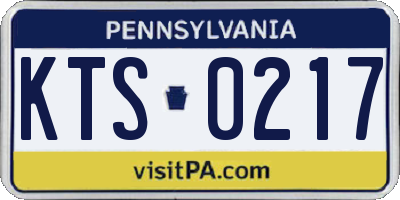 PA license plate KTS0217