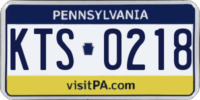 PA license plate KTS0218