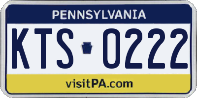 PA license plate KTS0222