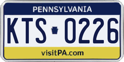 PA license plate KTS0226