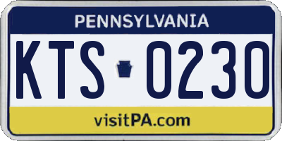 PA license plate KTS0230