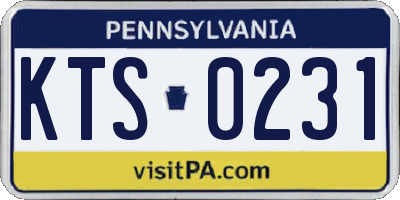 PA license plate KTS0231