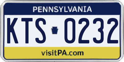 PA license plate KTS0232