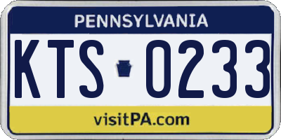 PA license plate KTS0233