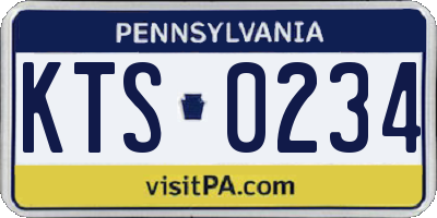 PA license plate KTS0234