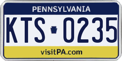 PA license plate KTS0235