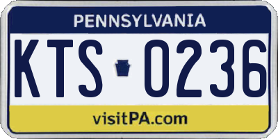 PA license plate KTS0236