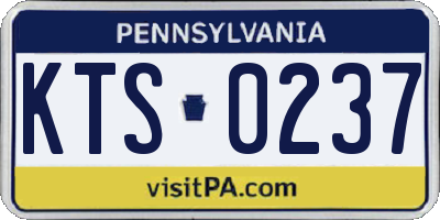 PA license plate KTS0237