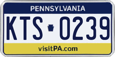 PA license plate KTS0239