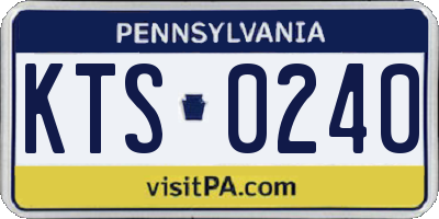 PA license plate KTS0240
