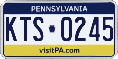 PA license plate KTS0245