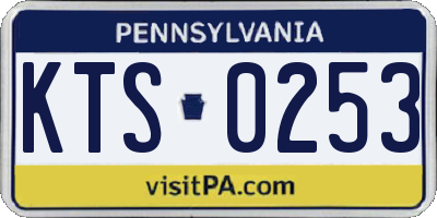 PA license plate KTS0253