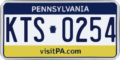 PA license plate KTS0254