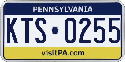 PA license plate KTS0255