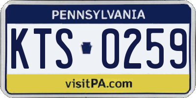 PA license plate KTS0259