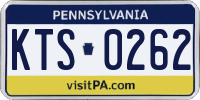 PA license plate KTS0262
