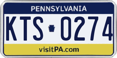 PA license plate KTS0274