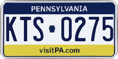 PA license plate KTS0275