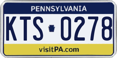PA license plate KTS0278