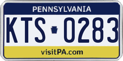 PA license plate KTS0283