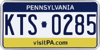 PA license plate KTS0285