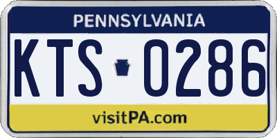 PA license plate KTS0286