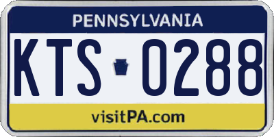 PA license plate KTS0288