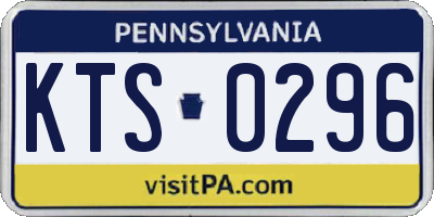 PA license plate KTS0296