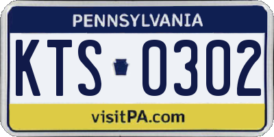 PA license plate KTS0302