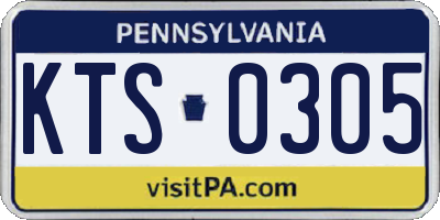 PA license plate KTS0305