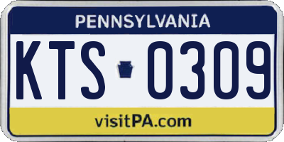 PA license plate KTS0309