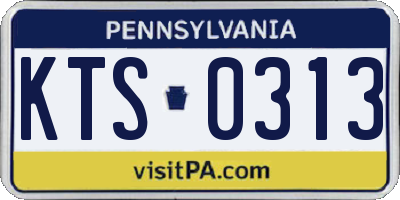 PA license plate KTS0313