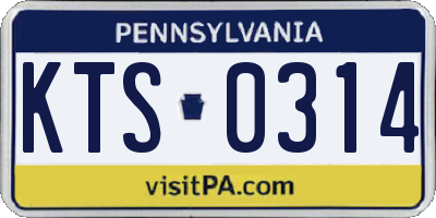PA license plate KTS0314
