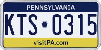 PA license plate KTS0315