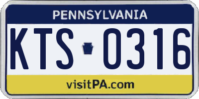 PA license plate KTS0316