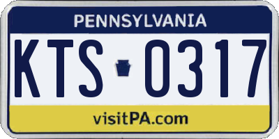 PA license plate KTS0317
