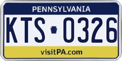 PA license plate KTS0326