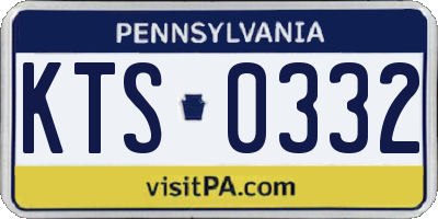 PA license plate KTS0332