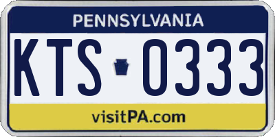 PA license plate KTS0333