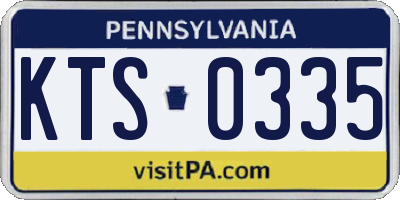 PA license plate KTS0335