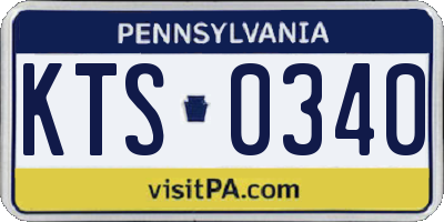 PA license plate KTS0340