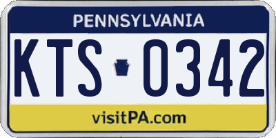 PA license plate KTS0342
