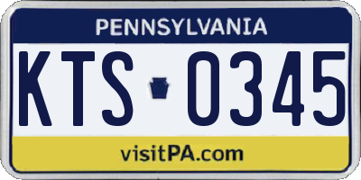 PA license plate KTS0345