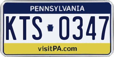 PA license plate KTS0347