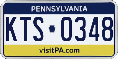 PA license plate KTS0348