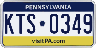 PA license plate KTS0349