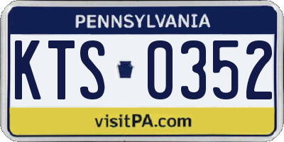 PA license plate KTS0352