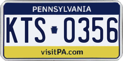 PA license plate KTS0356
